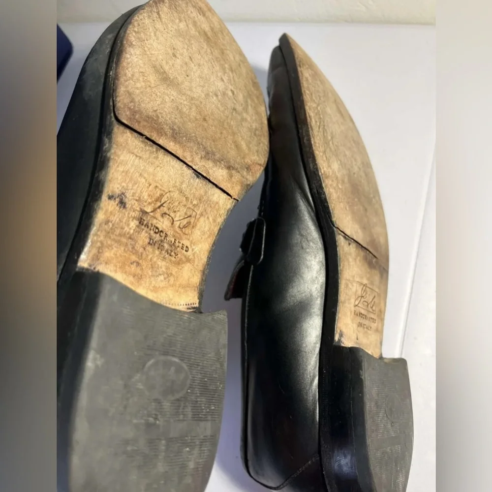 Johnston & Murphy Men 13M 240331 Black Leather Wing Tip Dress Shoes With Tassels